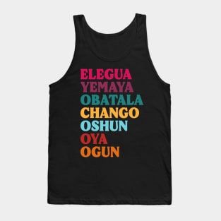 African, Seven African Gods Powers Obatala Orisha Spirits Santeria Tank Top